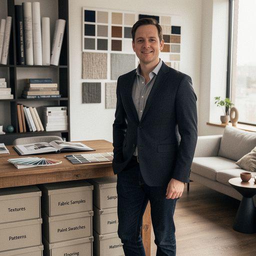 Ein virtueller Klassenraum, in dem Schüler an einem Online-Kurs für Innenarchitektur teilnehmen.