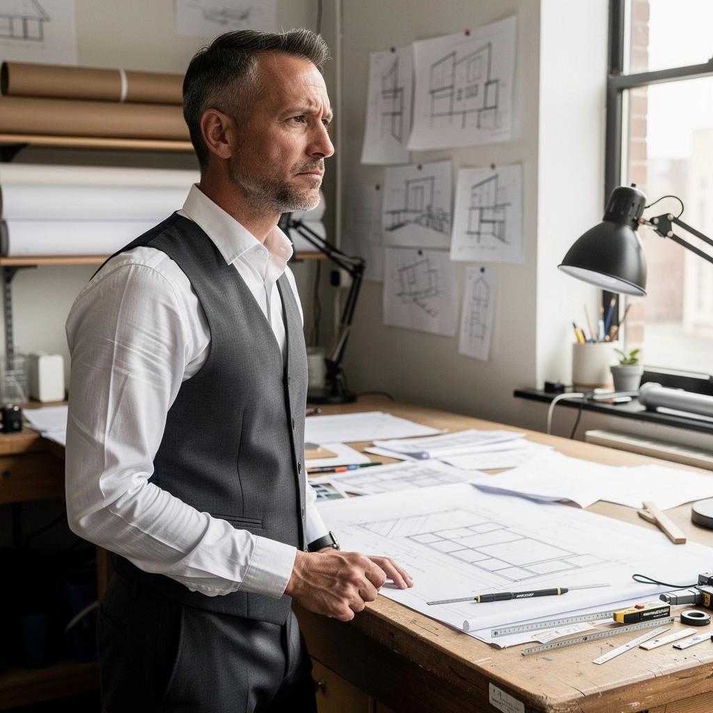 Ein Moodboard, das verschiedene Texturen und Farbkonzepte für ein modernes Wohnprojekt zeigt.